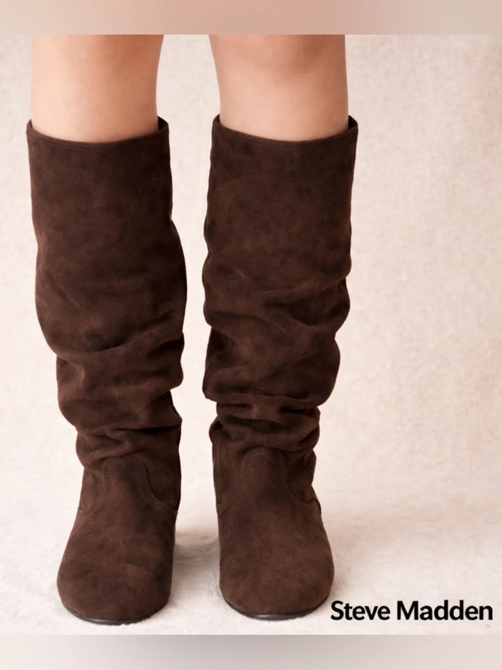 Steve Madden Slouchy Brown Suede Boots Size 8